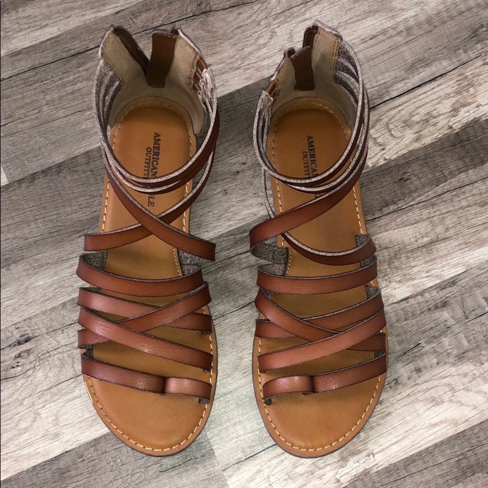 Brown Leather AEO Sandals